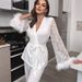 Aria Basics 2024 European American New Style Spliced Lace V-neck Cross-border Fashion Long Pants Pajamas And Robes In Stock_ecoleips.com