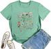 BLACKOO Women Graphic Tee Casual Floral T Shirts_ecoleips.com