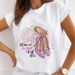 New Women's Base Shirt With Letter Print, New Urban Girl's Regular Shoulder Short-sleeve T-shirt_ecoleips.com