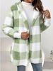 Women's Plaid Fleece Hooded Longline Cardigan Coat – Warm Loose Fit Oversized Outerwear For Autumn Winter_ecoleips.com