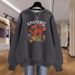 Women's Korean Style Pullover Long Sleeved Sweatshirt Fleece Lined Thickened Top Spring Autumn Pure Cotton Hong Kong Style_ecoleips.com