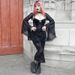 JY23017 Women's Dark Sexy Lace Trim Bell Sleeve Cover up Top European American Style Mesh Jacket Street Fashion_ecoleips.com