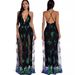 Elegant Backless Sequin Green Dress For Women - Retro A-Line Long Evening Gown With V-Neck & High Waist - Sexy Party Dress For Night Out_ecoleips.com