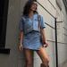 Women's Clothing Workwear Denim Suit Skirt Pants Women Summer V Neck Short Sleeved Top Summer Women Hot Girl High Waist Irregular_ecoleips.com