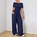 Women's Clothing Loose Fitting Wide Leg Pants For Women Two Piece Suit Soft And Sticky Style Suit Fashionable Irregular Short Sleeves_ecoleips.com
