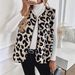 Women's Leopard Print Vest Autumn Winter Fashion Outerwear With Buttons Plush Material_ecoleips.com