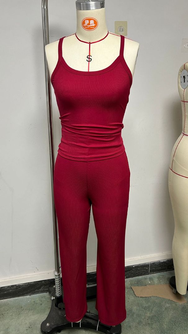 Women's Clothing Summer Sports Yoga Camisole Vest And Wide Leg Pants Set For Women American Style Casual Fashion_ecoleips.com