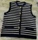 K Gold Button Contrasting Striped Round Neck Knitted Cardigan For Women, Loose Short Style, Outer Sweater Jacket_ecoleips.com