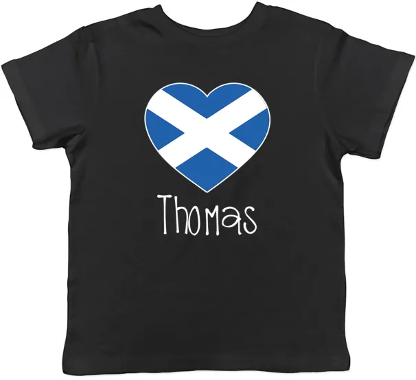 Women's T-Shirts Personalised Love Scotland Football Supporter Kids T-Shirt Boys Girls Gift_ecoleips.com