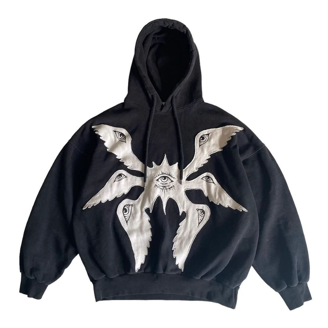 Unisex Trendy Streetwear Angel 3D Print Pullover Sweatshirt Loose Fit Hooded Cross Border European American Style_ecoleips.com