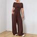 Women's Clothing Loose Fitting Wide Leg Pants For Women Two Piece Suit Soft And Sticky Style Suit Fashionable Irregular Short Sleeves_ecoleips.com