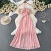 Elegant Chic Halter Neck Dress European American Style Summer Slim Fit Long Dress with Bra Pads Women's Clothing_ecoleips.com