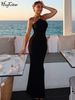 Hugcitar Halter Slips Black Backless Elegant Sexy Bodycon Maxi Dress 2025 Summer Women Clothes Evening Party Birthday Vacation_ecoleips.com