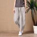 Suitable For All Seasons Petite Cotton Wide-Leg Women 2024 Summer New Loose Plus Size Versatile Linen Cropped Casual Pants For Outerwear_ecoleips.com
