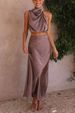 K Fashionable New Slim Fit Casual Half Skirt Two-piece Set_ecoleips.com