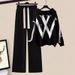 Women's Clothing Salt Light Luxury Suit Meat Covering College Style Hooded Knitted Sweater Wide Leg Pants Two Piece Suit_ecoleips.com