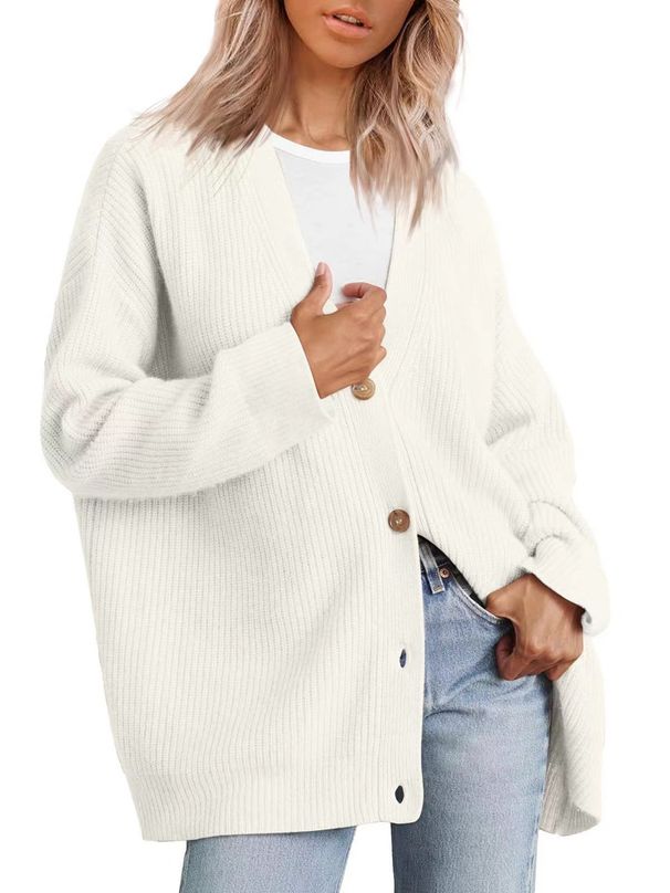 European And American Cross-border V-neck Slim-fit Knitted Cardigan For Women, 2026 Autumn New Women's Elegant Sweater_ecoleips.com