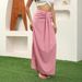 2025 Fashion Women's Solid Color Long Ins Style Sexy Elegant Midi Skirt_ecoleips.com