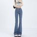 Women's Clothing Retro Flared Jeans Autumn And Winter New Style Women's High Waist Slim Small Size Flared Horseshoe Pants_ecoleips.com