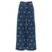 New Women's Clothing Bowknot Decoration Printed Long Sleeve Round Neck Coat Wide Leg Pants Fashion Denim Suit Only_ecoleips.com