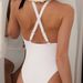 Women's Hollow-Out One-Piece Swimsuit – Sexy Strappy Cutout Monokini, Adjustable Back Ties & Removable Padded Cups (Sizes S-L, White)_ecoleips.com