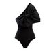 Women's Clothing Women's Black White Strapless Bow One Piece Swimsuit Modest Coverage Quick-Dry Polyester Beach Pool Ready Clothing_ecoleips.com