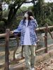 Verve American Street Style Letter Embroidery 2025 New Plaid Shirt Spring Summer Design Niche Blue Top Jacket_ecoleips.com