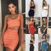 2026 Summer New European And American Women' Fahion Beteller One-Shoulder Bandeau Sexy Nightclub Bodycon_ecoleips.com