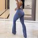 Cross-border Foreign Trade Women's Clothing Independent Site Flared High-waisted Tight Yoga Fitness Sports Casual_ecoleips.com