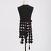 Women's Clothing Spring New Style Fashion Round Neck Sleeveless Round Piece Splicing Design Tassel High End Solid Color Top Back_ecoleips.com