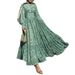 Modest Abaya Dress Elegant High-Neck Wrap Dress With Abstract Print – Polyester Blend A-Line Midi Dress (S-XXL), Modest Workwear_ecoleips.com