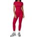 Women's Brushed Yoga Set Round Neck Slim Fit High Intensity Outdoor Running Sports Fitness Suit 8455_ecoleips.com