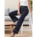 High Waisted Straight Leg Jeans for Women Dark Navy Blue with High Stitch Decoration New Style 2025 Factory Direct Wholesale_ecoleips.com