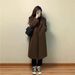 Women's Korean Style Suit Collar Woolen Overcoat High End Autumn Winter Fashion Mid Length Over The Knee Coat_ecoleips.com