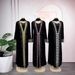 New Muslim Dress Fashion Slim Fit Rhinestone Long Sleeve Robe Two-Piece Set_ecoleips.com