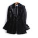 Women's Velvet Blazer Slim Fit Smoky Gray Formal Casual Jacket Style Tailored Office Suit_ecoleips.com