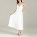 Women's Fashion Backless V Neck Suspender Dress Solid Color American Style Spring New Arrivals Sexy Clothing_ecoleips.com