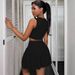 Women's Clothing Two Piece Pleated Skirt Fashion Slim Sleeveless Skirt Suit_ecoleips.com