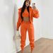 European And American Women's Three-Piece Long Pants Fleece-Lined Hooded Sweatshirt Sports Fashion Casual Winter_ecoleips.com