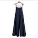 Women's Summer Sleeveless Jumpsuit Solid Color Wide Leg Bib Overalls Casual Loose Cotton Linen Straps Dungaree_ecoleips.com