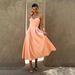 Women's high-end dress French dress sexy hollow suspender skirt three-dimensional flower mid-length skirt_ecoleips.com