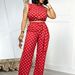Women's Polka Dot High-Waisted Wide Leg Trousers Set Spring/Summer New Slimming Straight Leg Trousers Cross Border 2026_ecoleips.com