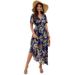 Women's Spring/Summer Short-Sleeved Dress With Printed Waistline And Collar_ecoleips.com