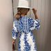 Women's Clothing Spring And Summer New Temperament V Neck Short Sleeved Printed Large Skirt Dress_ecoleips.com