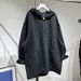 Loose Medium And Long Pocket Sweater Women's Autumn Half Zip Hooded Jacket_ecoleips.com