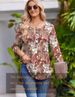 Zeagoo 3/4 Length Sleeve Womens Tops Round Neck Casual Summer Tunic Tops Basic Tees Blouses Dressy T-Shirts Pleated Shirts_ecoleips.com