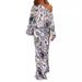 Women's Clothing 2025 Autumn New Loose Printed Long Sleeve Off-Shoulder Top Half-Length Mermaid Dress Set_ecoleips.com