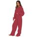 Women's Casual Loose Solid Color Hooded Cardigan And Pants Two Piece Set Spring/Autumn Full Length Fashion Outfit_ecoleips.com