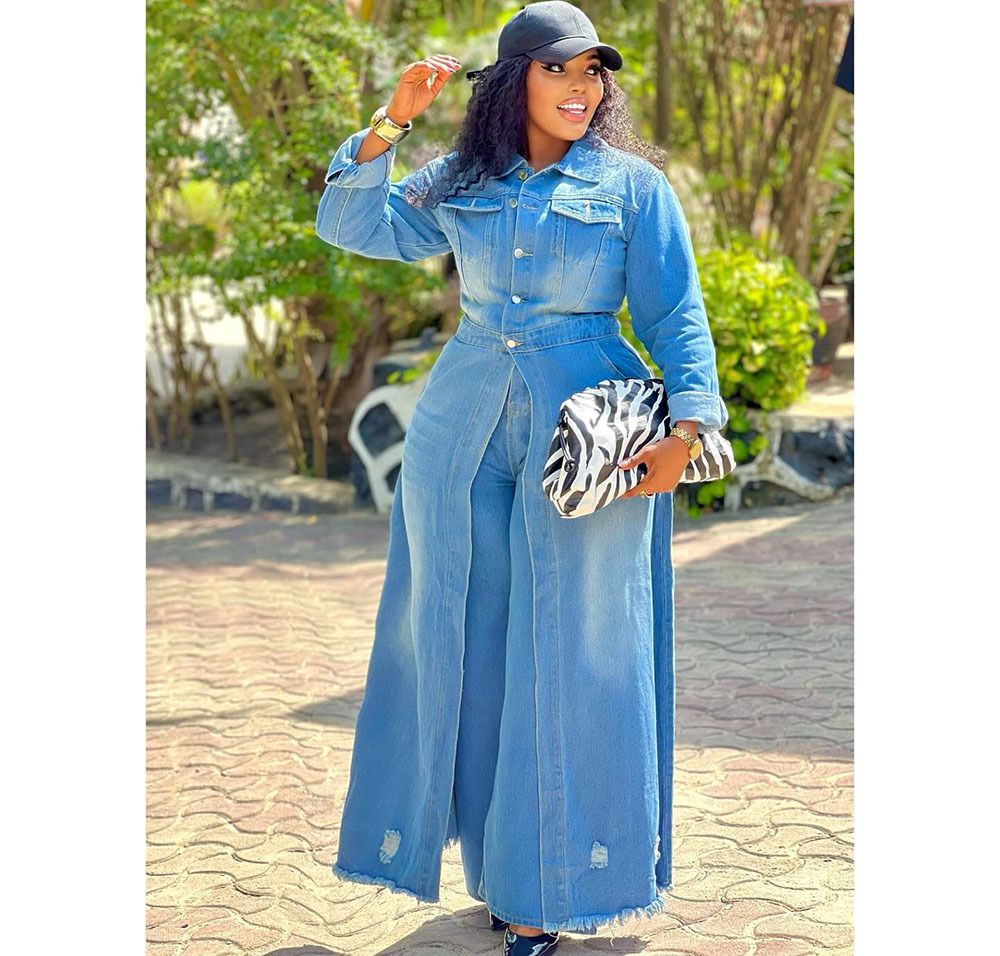 Women's Loose Denim Long Coat European American Style Button Cardigan Trench Coat Jacket With Long Sleeves For Autumn Winter_ecoleips.com
