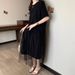 Summer New Korean Fashion Mesh Patchwork Maternity Dress_ecoleips.com